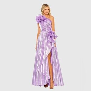 Mac Duggal 11696 NWT One Shoulder Pleated Gown